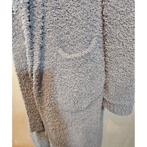 POL Gray Hooded Teddy Fleece Robe Longline with Belt Pockets Size L - Picture 3 of 12